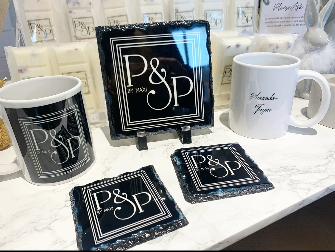2 Mugs & 2 Coasters and 14cm Slate - Business Meeting Pack (Personalised) - Image 8