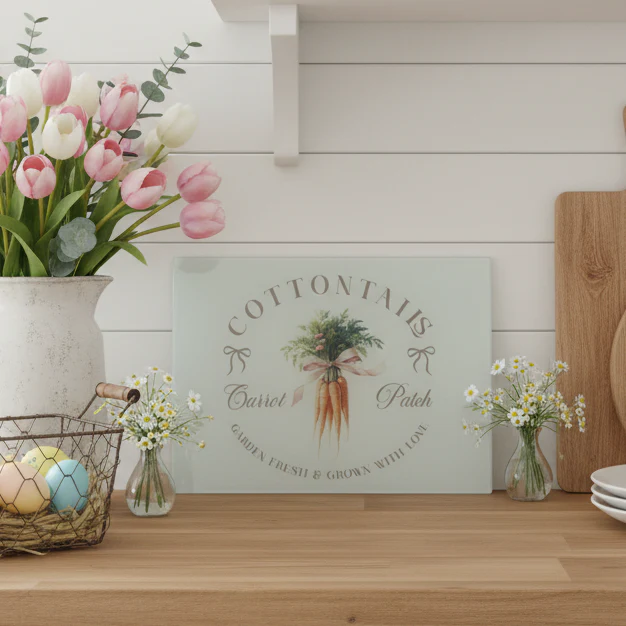 Carrot Patch Vintage Spring Chopping Board A3 - Image 3