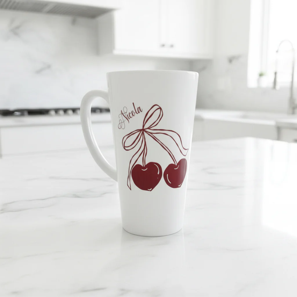 Cherry Latte 17oz Latte Mug