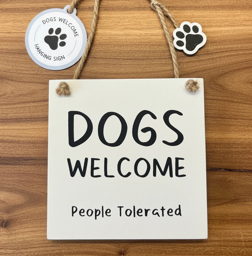 Dogs welcome mini plaque