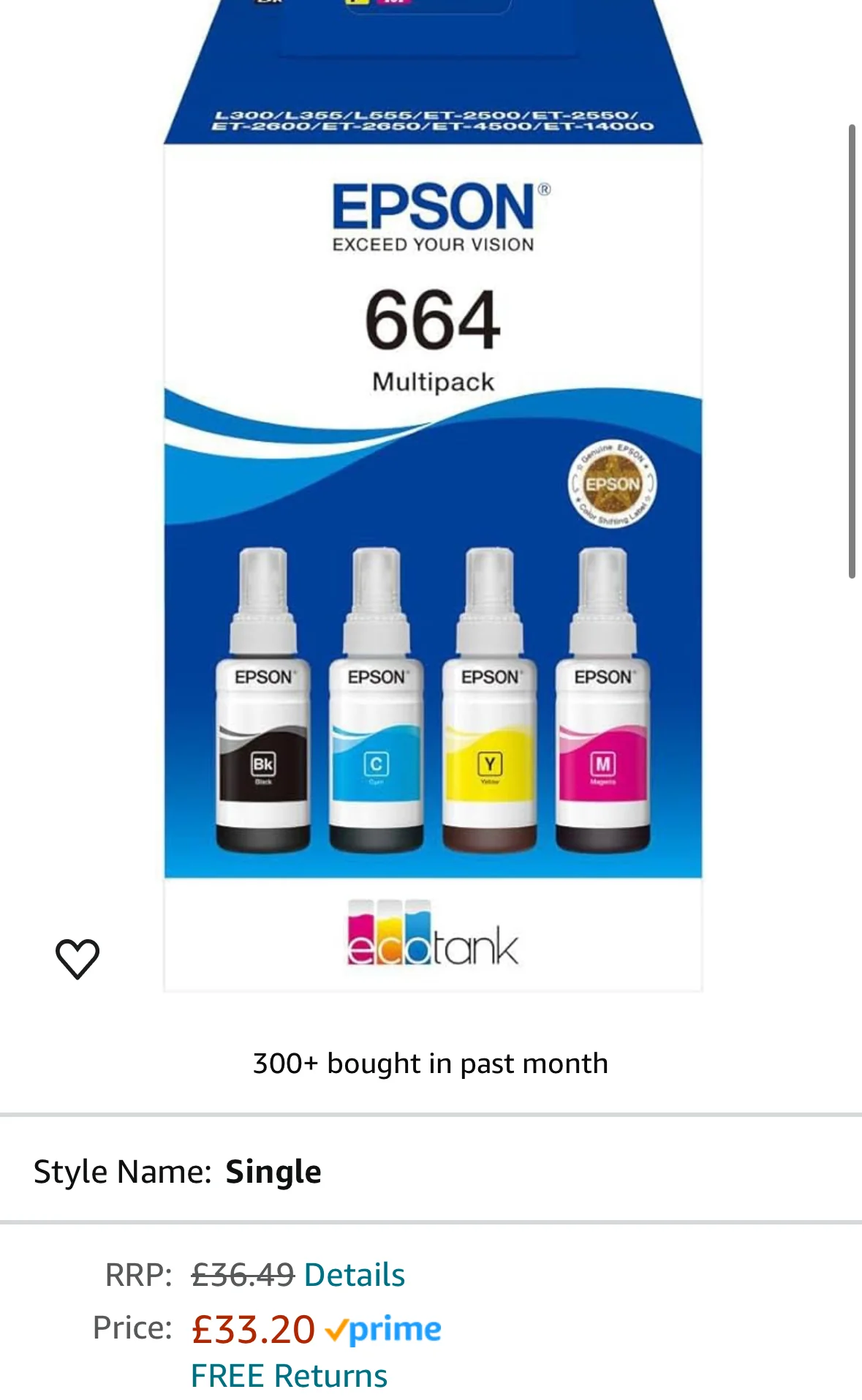 Epson Liquid Ink 102/ 664 (not sublimation ink) - Image 2