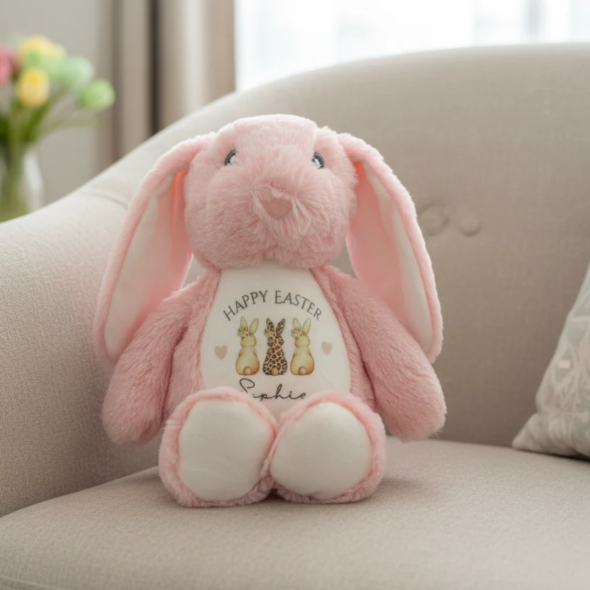 Floppy Rabbit Plush Teddy - Happy Easter - Image 2
