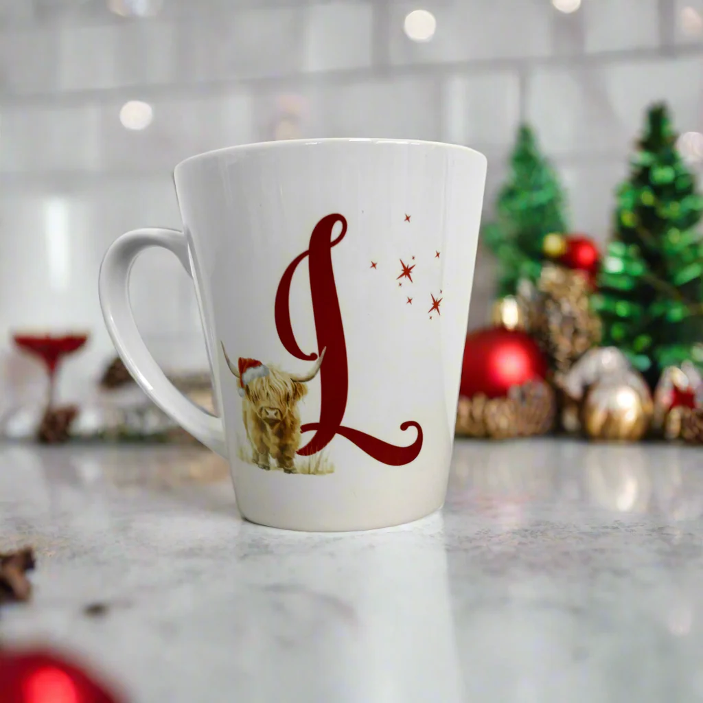 Highland cow Initial Mini Latte Mug