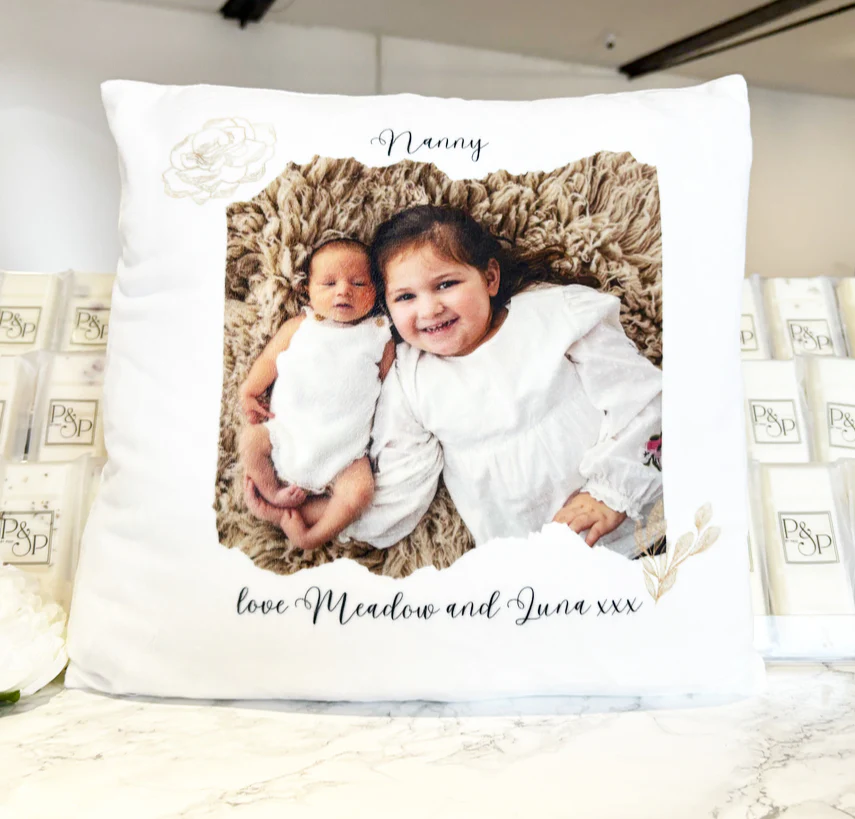 Photo and Text with Rose Cushion 40cm - Image 7