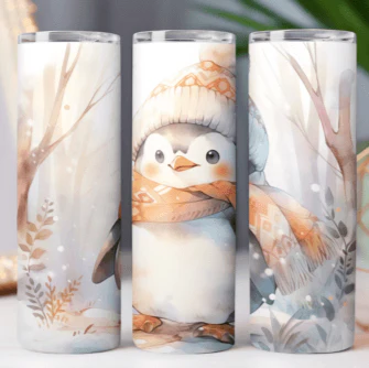 Penguin Christmas Skinny Tumbler 600ml