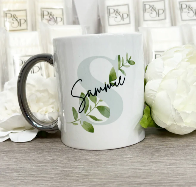 Silver Handle Initial And Name Mug - Image 2