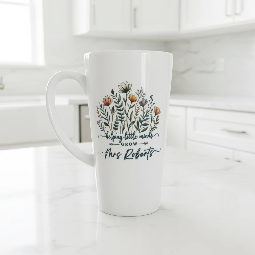 Teacher Wildflower Ceramic Latte Mug