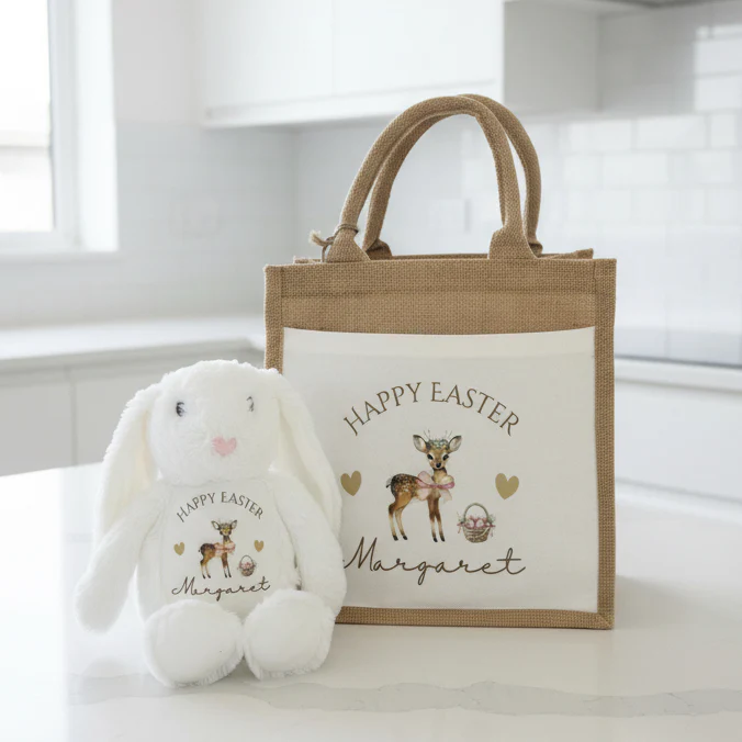 Spring Deer Teddy and Tote bag Bundle