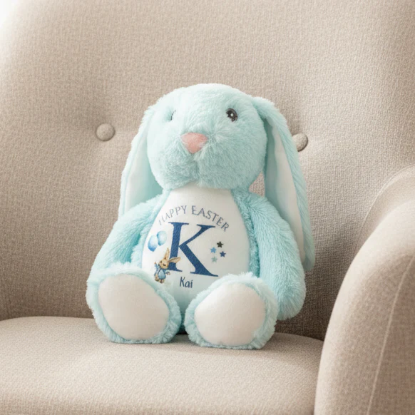 Initial Blue Rabbit Teddy - Happy Easter - Image 2