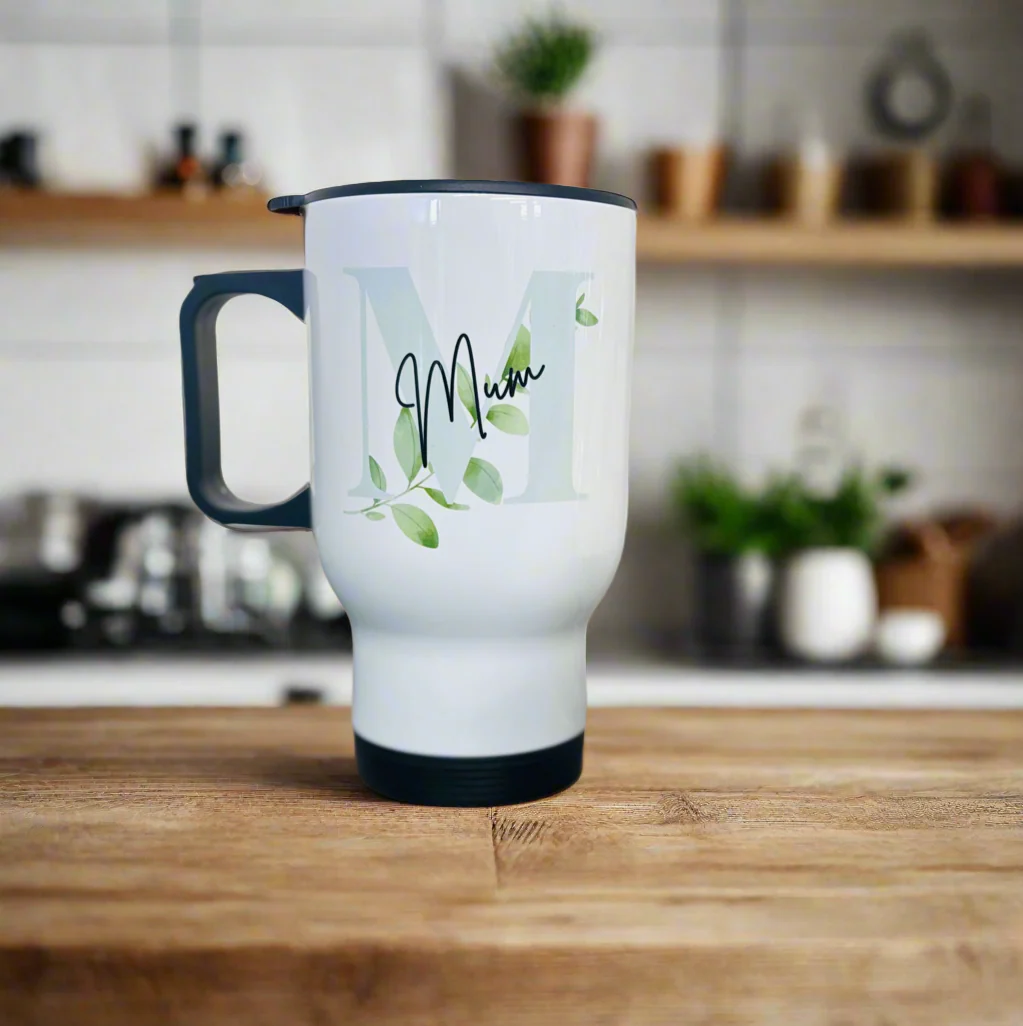 Travel Mug 14oz Grey Initial