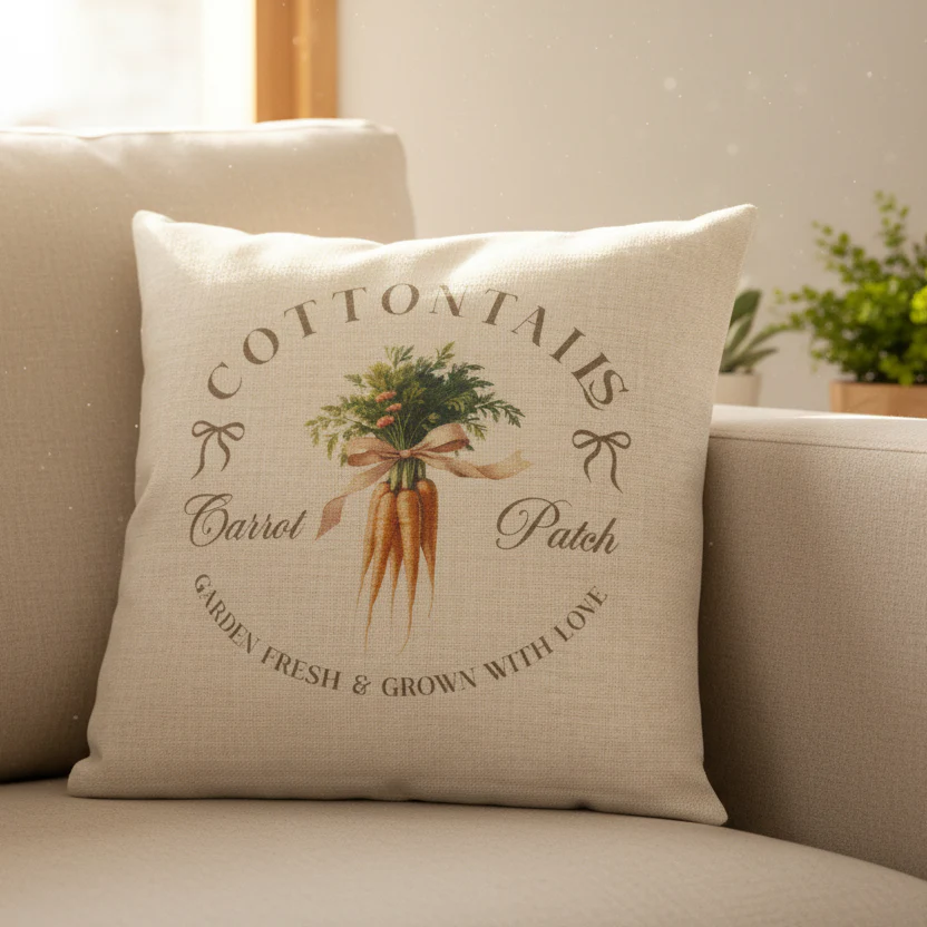 Vintage Spring Carrot Design Cushion