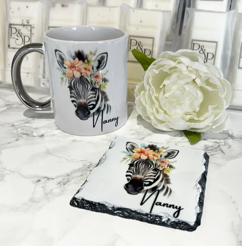 Zebra Mug and Coaster Set - Image 2